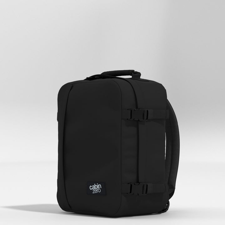 black leather school backpack Men 16
